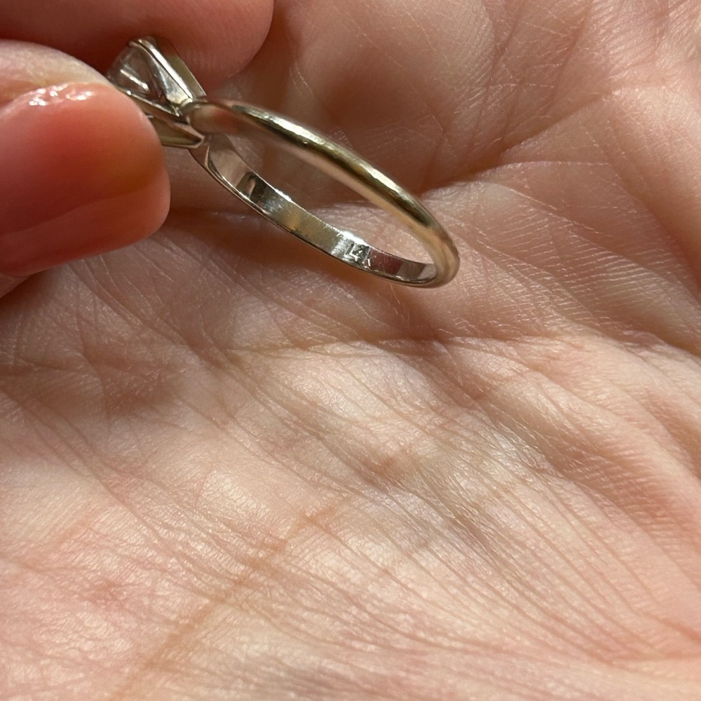 1.5 carat natural diamond 14k white gold band engagement ring